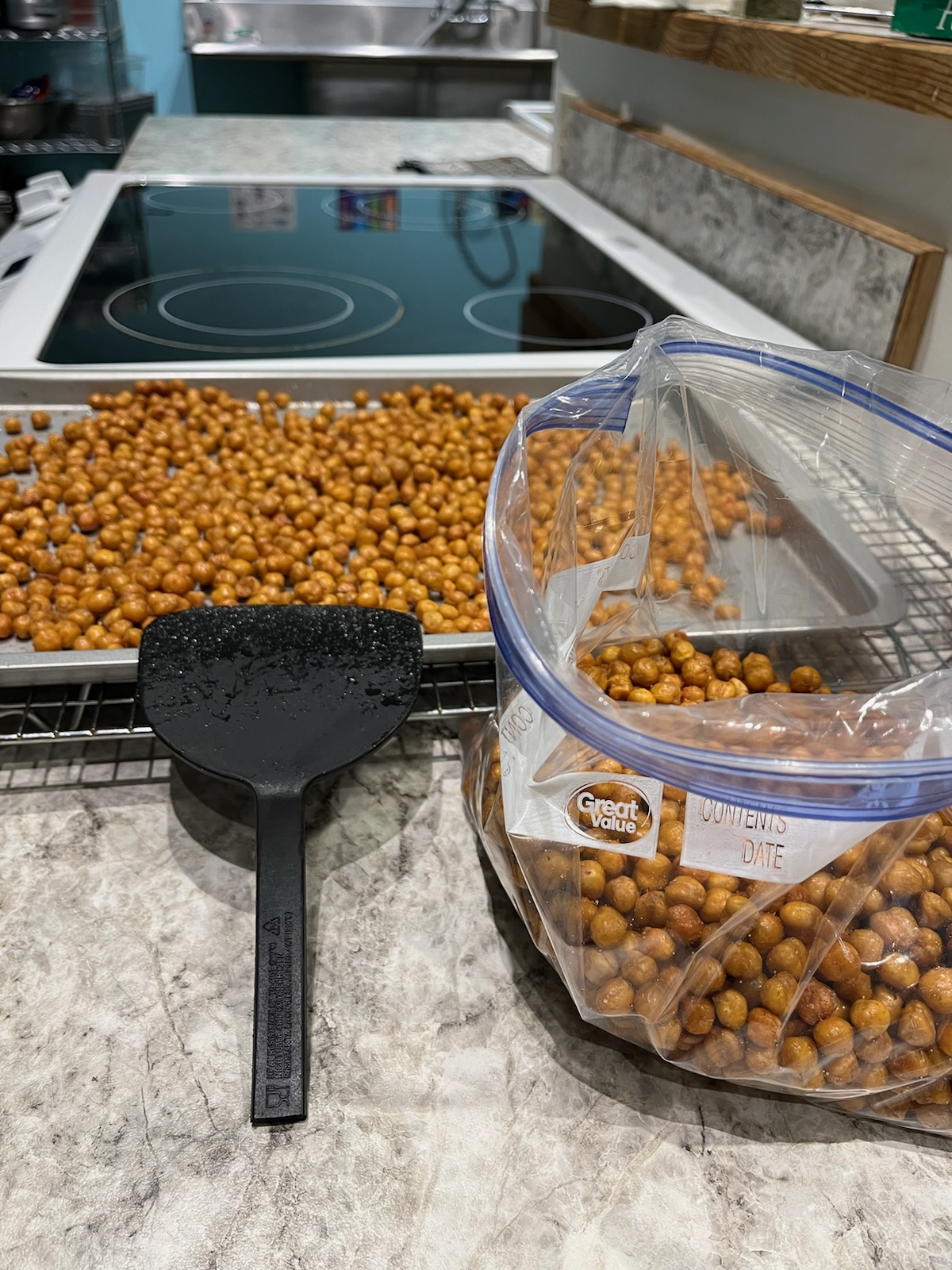 Roasted chickpeas as a tasting for Harvest of the Month